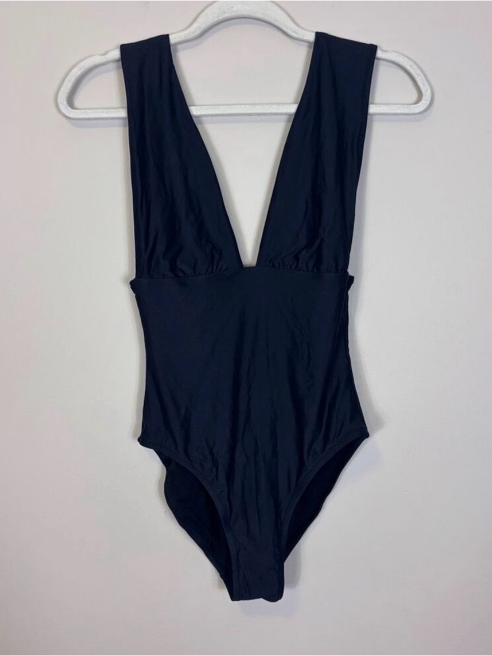 J. Crew Black Deep V One Piece Swimsuit Size 4